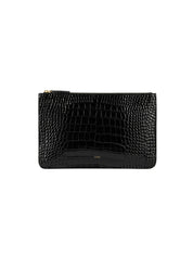 Toteme Threefold croco-embossed clutch black | The UNDONE