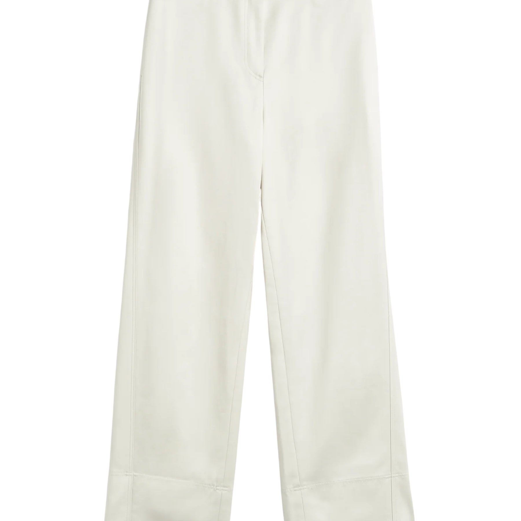 Toteme Satin Twisted Seam Trouser in Ecru
