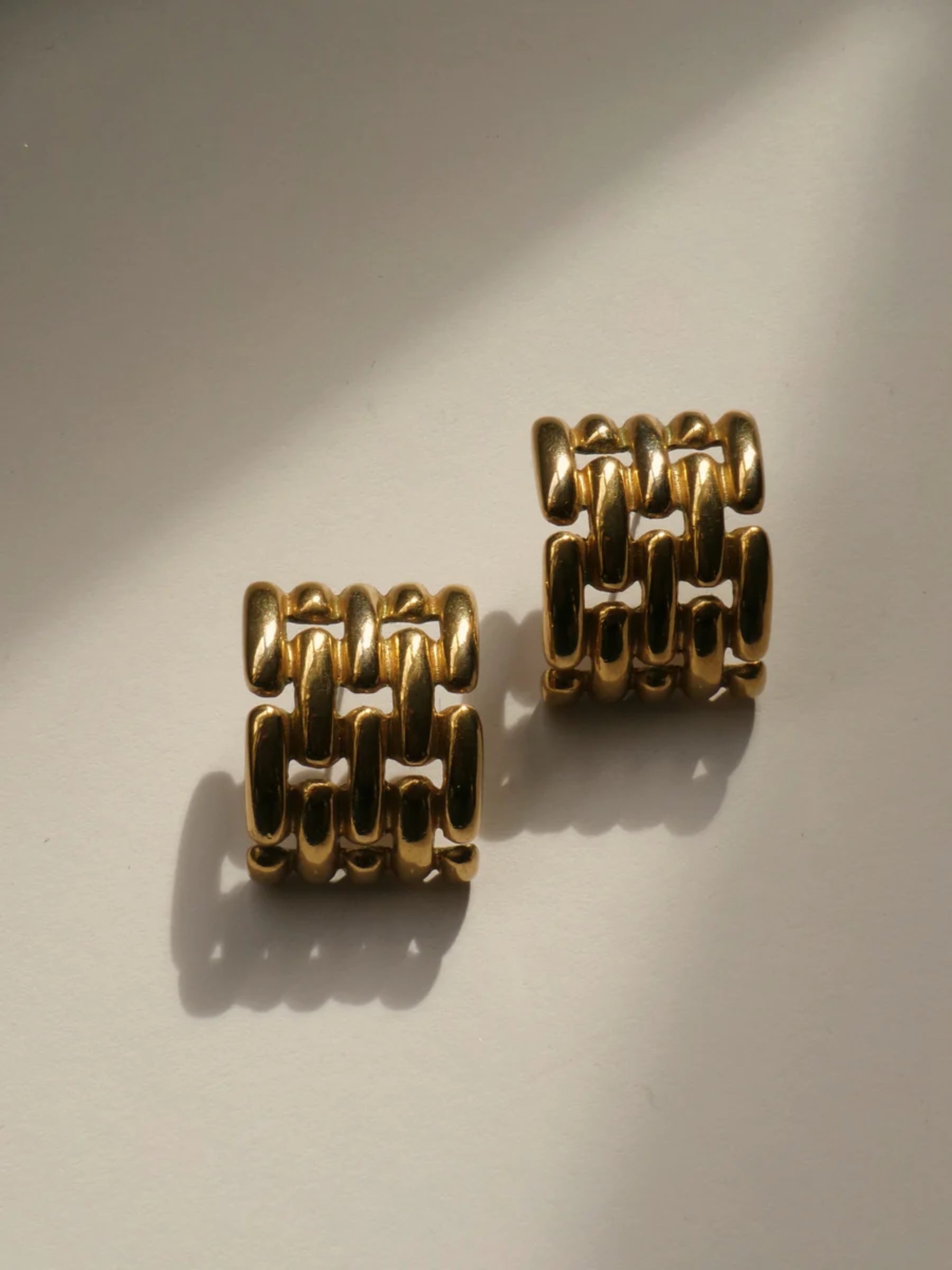 Constantina Vintage | Givenchy 1980's gold plated pierced chain link earrings