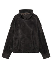 ZARA | 100% Suede Leather Biker Jacket with Covered Buttons