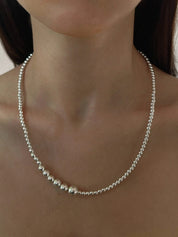 Balade | Ronda Long Bead Necklace in 925 Sterling Silver | The UNDONE