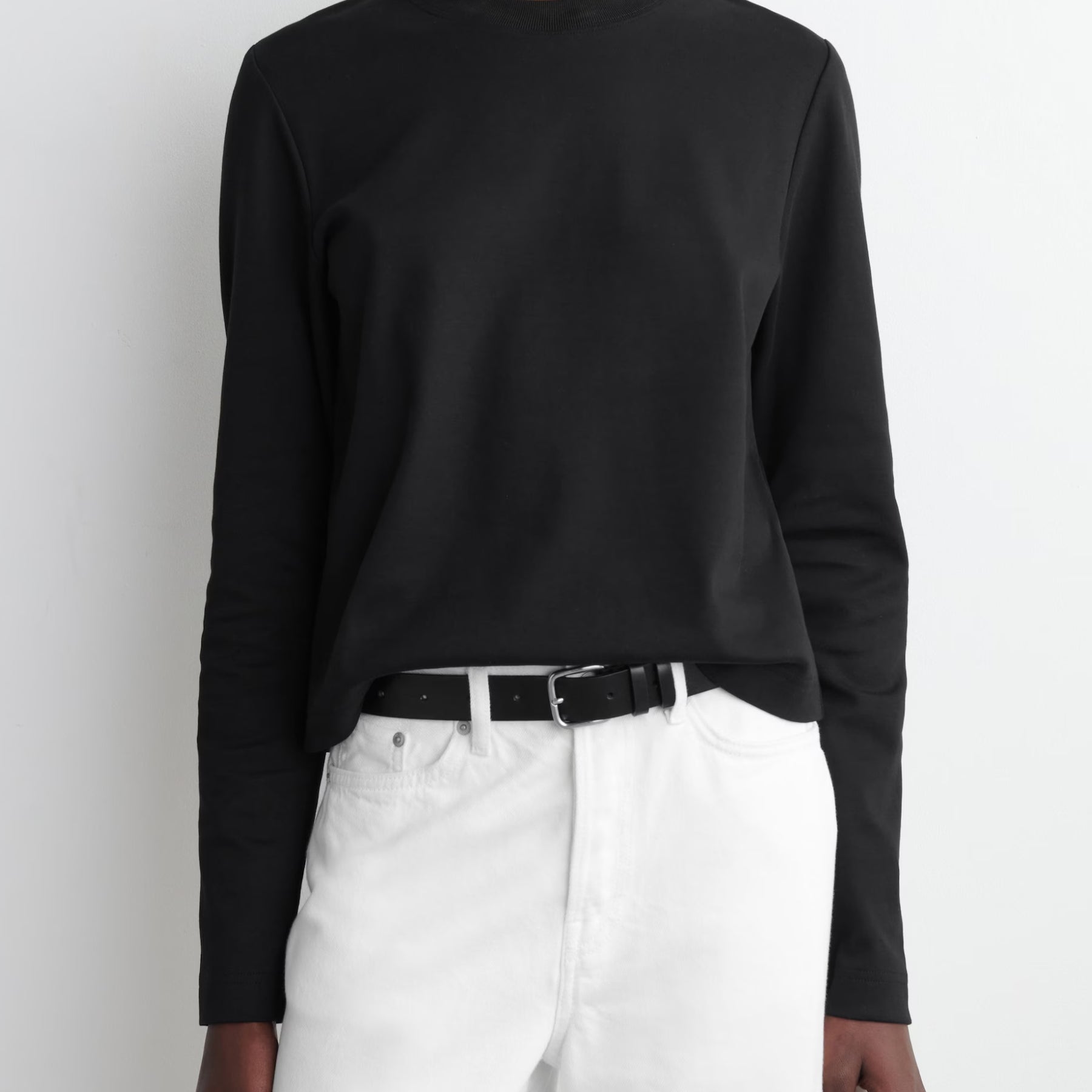 Clean Cut Regular Long Sleeve T-Shirt in Black | COS