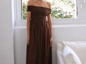 Matteau | Shirred Off The Shoulder Dress | The UNDONE