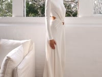Christopher Esber | Quartz Ruched Dowsing Dress in Snow White | The UNDONE