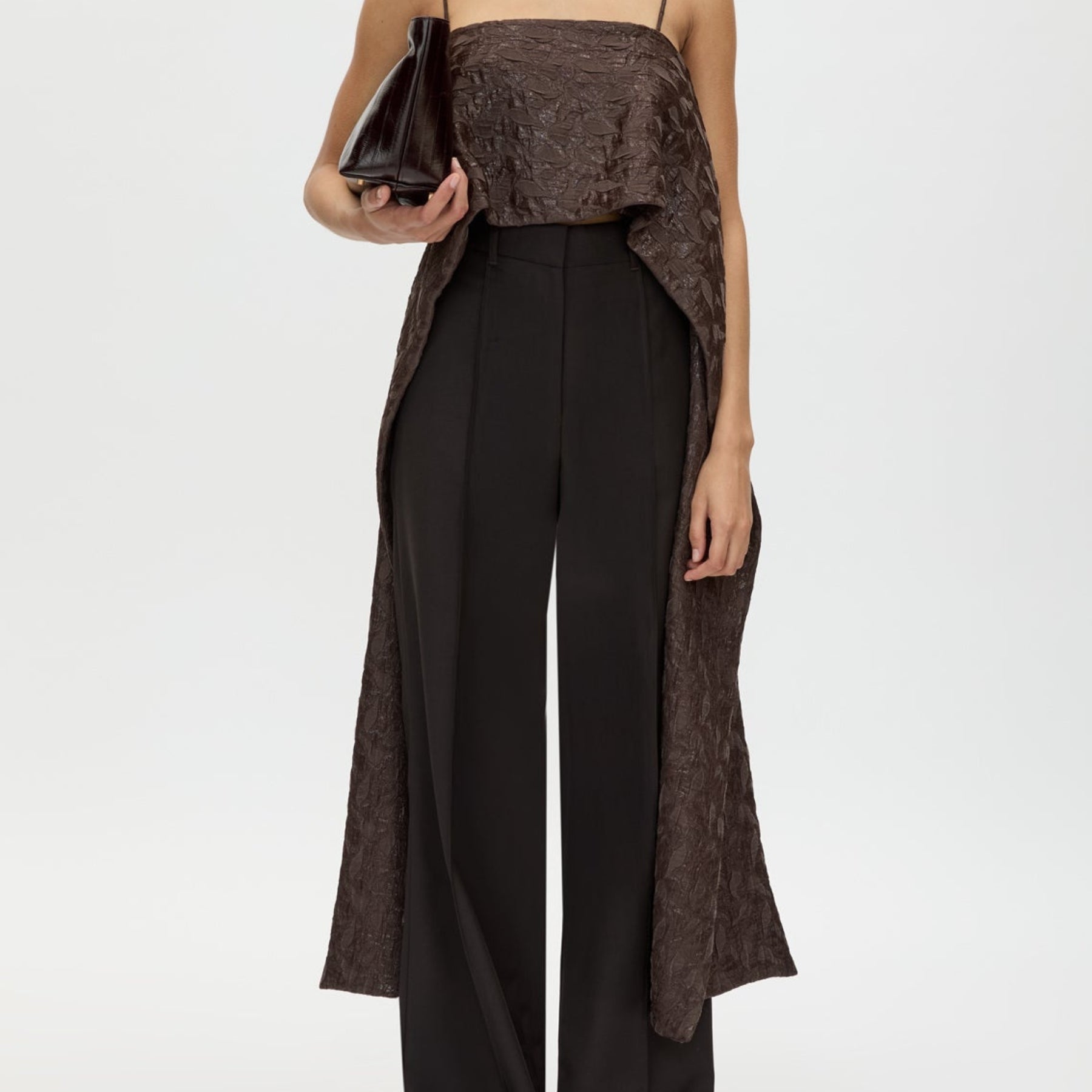 Camilla and Marc | Dark Brown Rennick Draped Back Cami Top