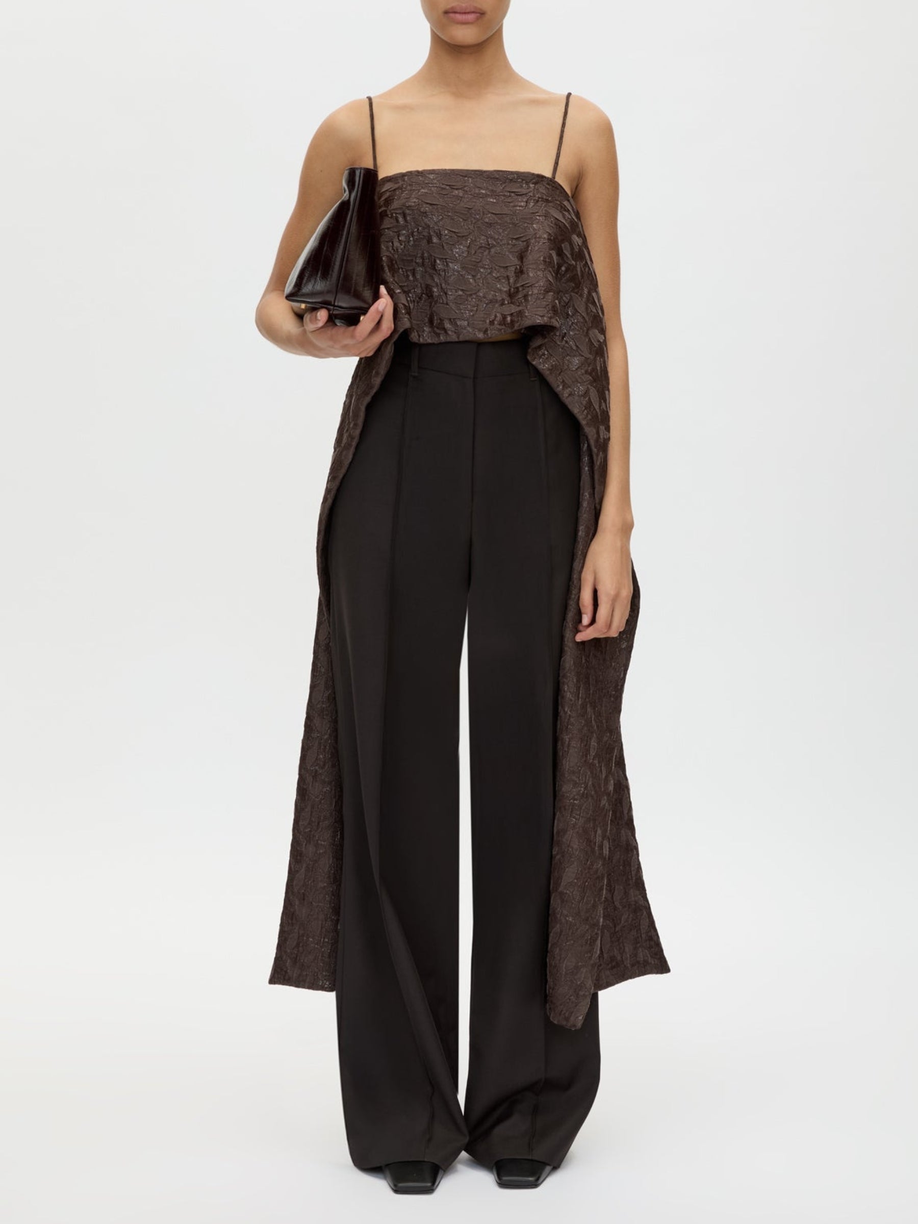 Camilla and Marc | Dark Brown Rennick Draped Back Cami Top