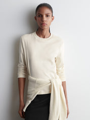 Clean Cut Regular Long Sleeve T-Shirt in Beige | COS
