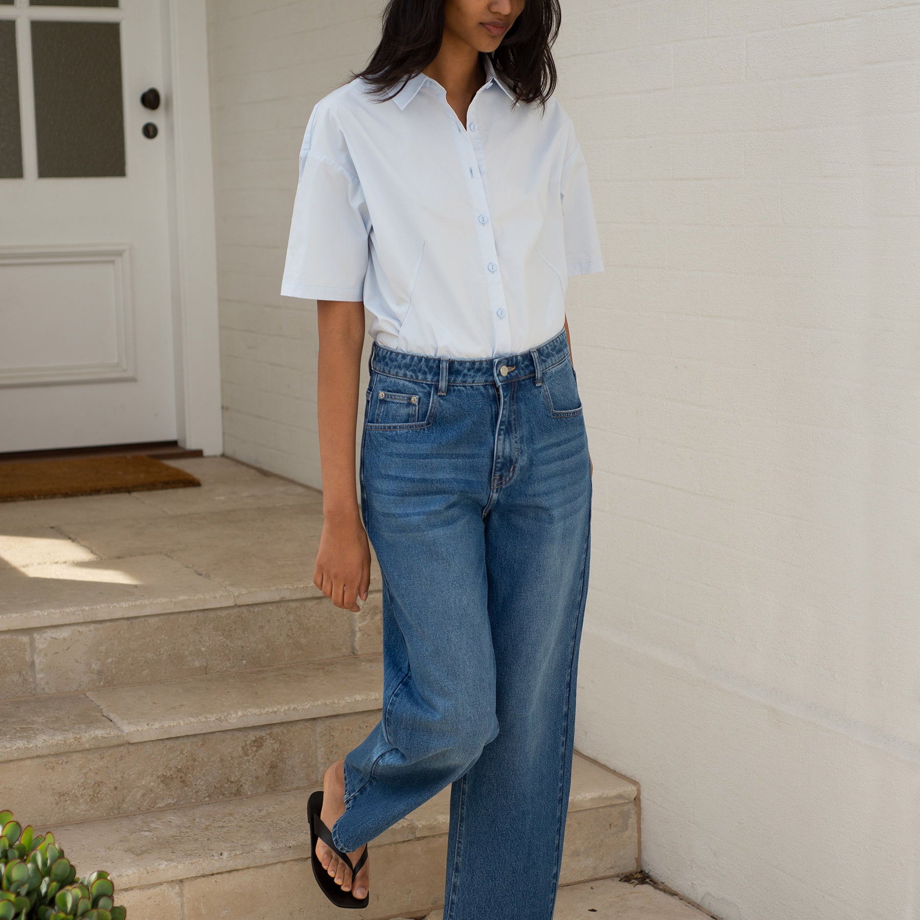 REBE | Leisure Shirt in Blue | The UNDONE