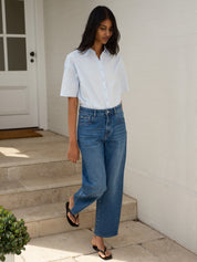REBE | Leisure Shirt in Blue | The UNDONE