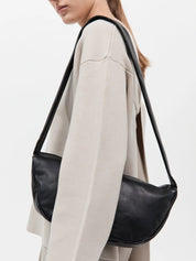 St. Agni | Soft Crescent Bag in Black  | The UNDONE