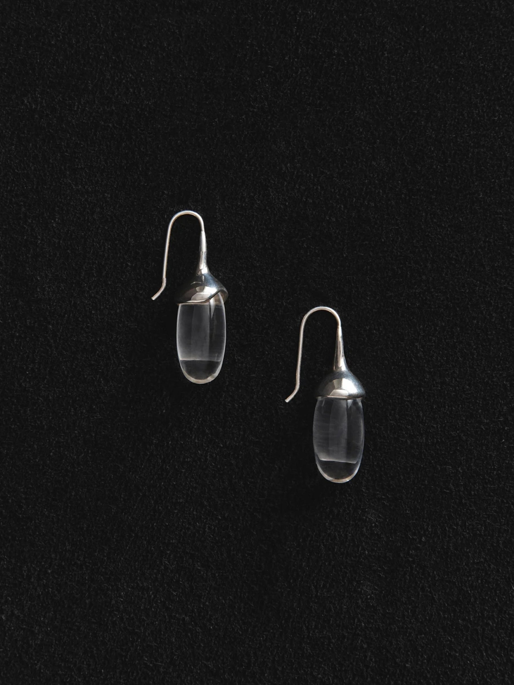Dripping Stone Earrings In Quartz