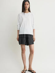 Toteme Monogram Silk Pj Shorts in black