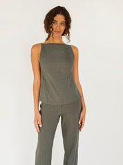 St. Agni | Square Neck Top in Castor Grey | The UNDONE