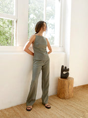 St. Agni | Square Neck Top in Castor Grey | The UNDONE
