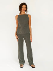 St. Agni | Square Neck Top in Castor Grey | The UNDONE