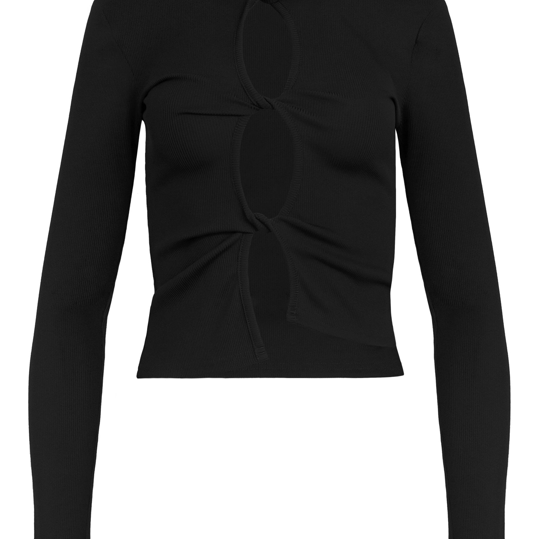 Christopher Esber | Black Open Twist Long Sleeve Top | The UNDONE