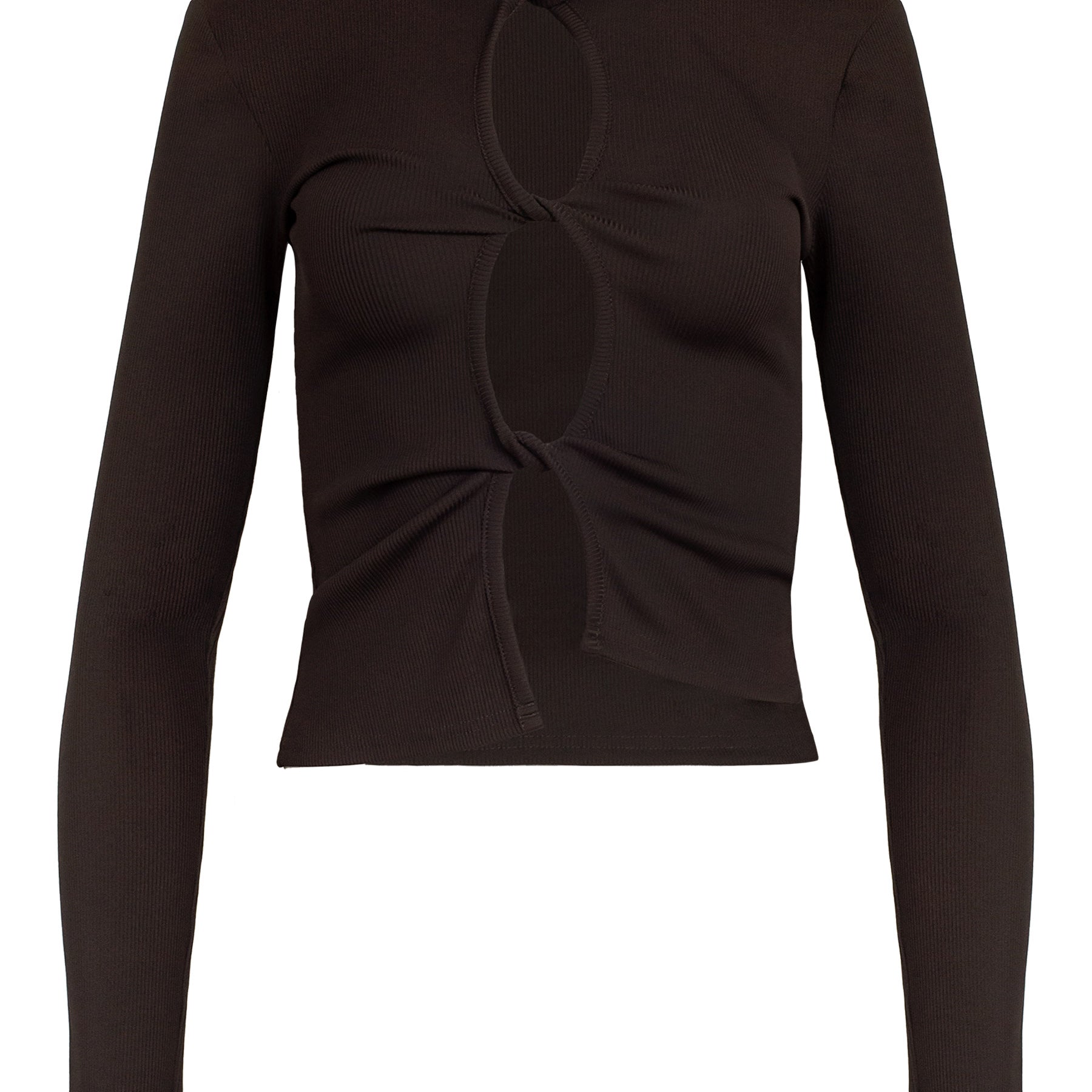 Christopher Esber | Chocolate Open Twist Long Sleeve Top | The UNDONE