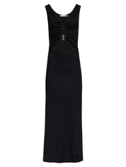 Christopher Esber | Black Plunge Neckline Polar Orbit Dress | The UNDONE