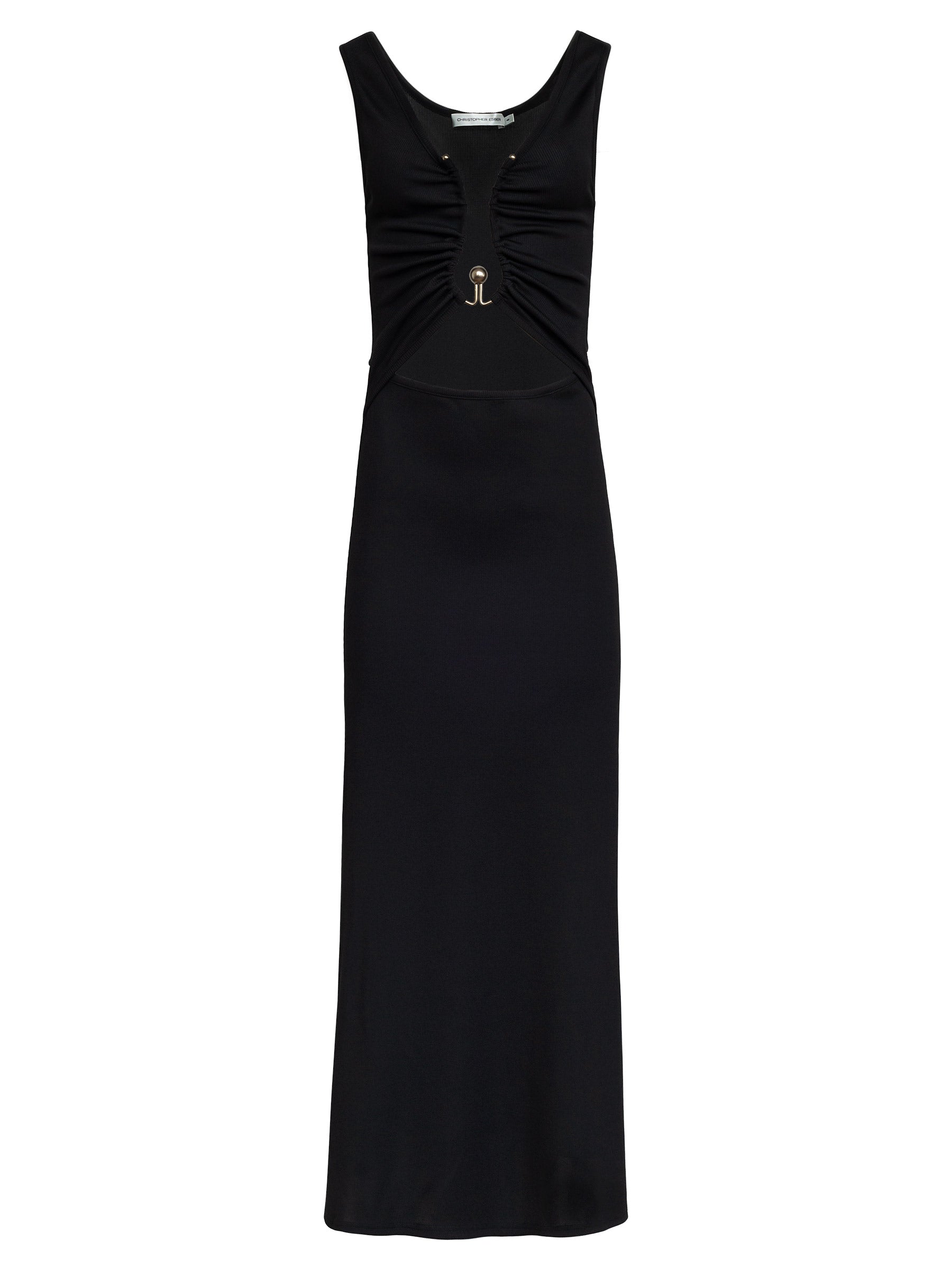 Christopher Esber | Black Plunge Neckline Polar Orbit Dress | The UNDONE