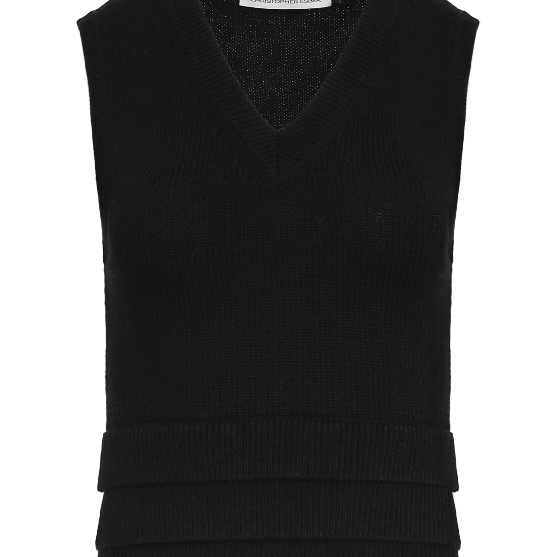 Christopher Esber | Black Shrunken Trio Hem Vest | The UNDONE