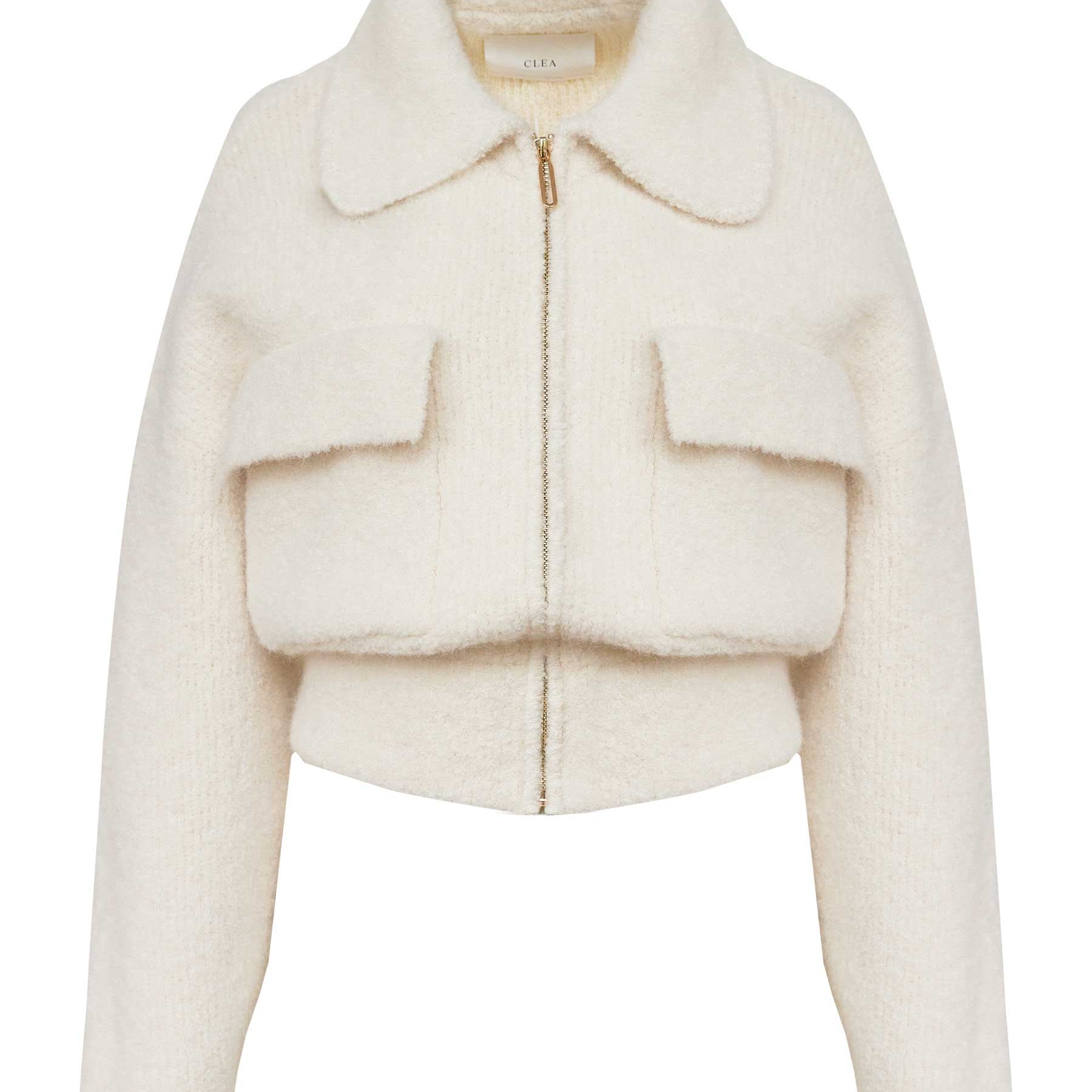Clea | Hugo Boucle Bomber in Chalk | The UNDONE