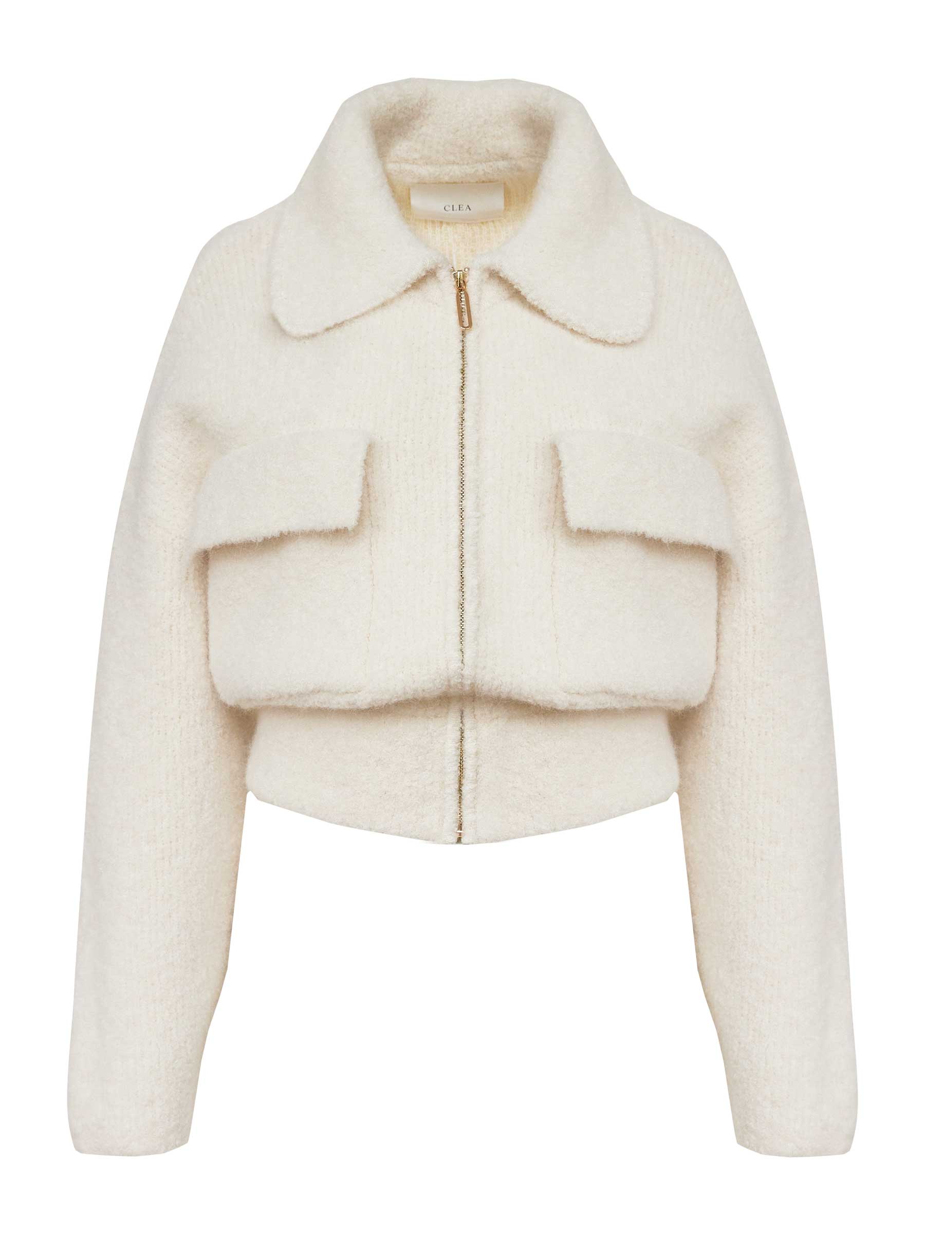 Clea | Hugo Boucle Bomber in Chalk | The UNDONE