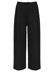 Deiji Studios | The 05 Linen Short Sleeve Long Set Black | The UNDONE