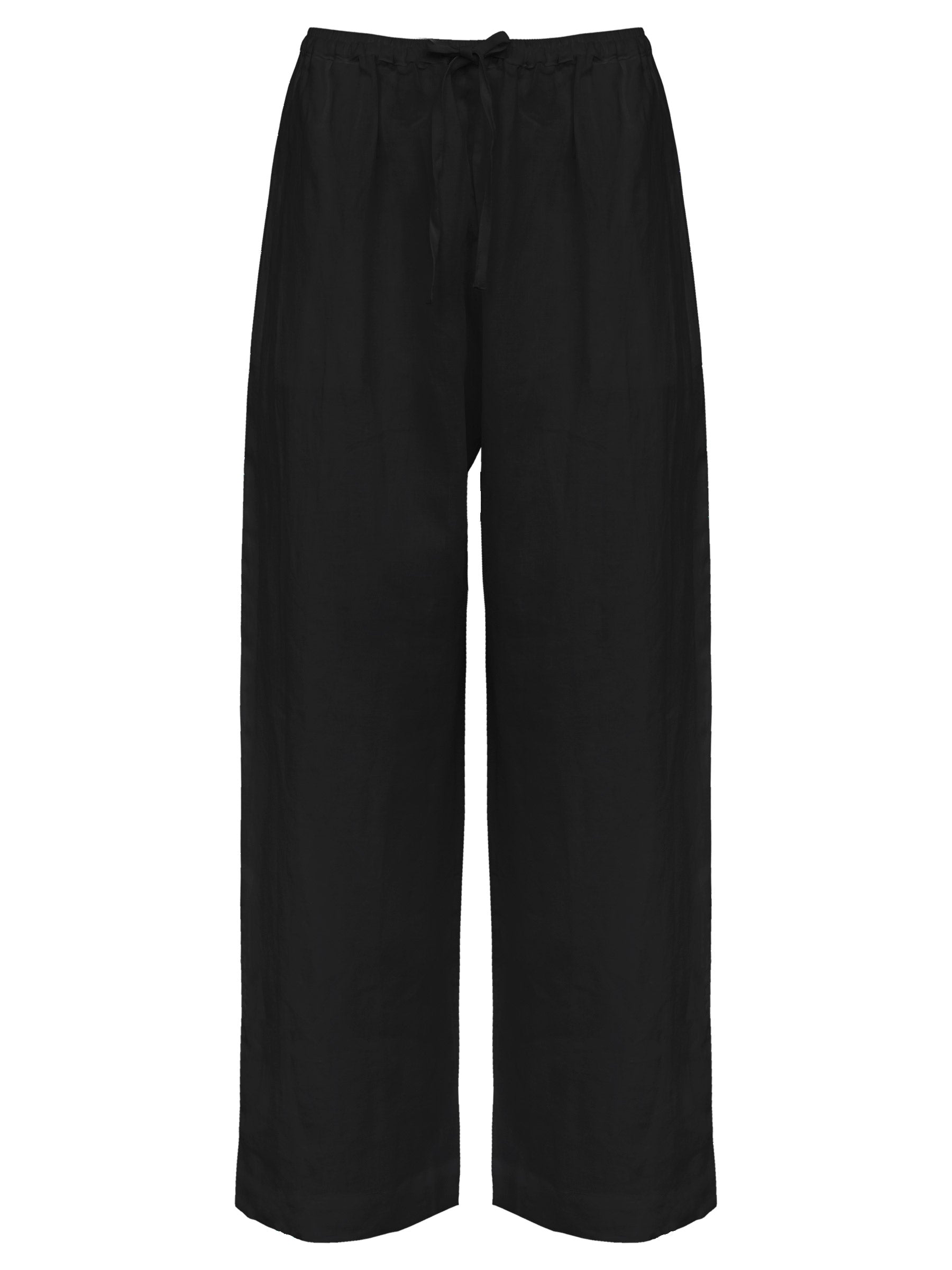 Deiji Studios | The 05 Linen Short Sleeve Long Set Black | The UNDONE