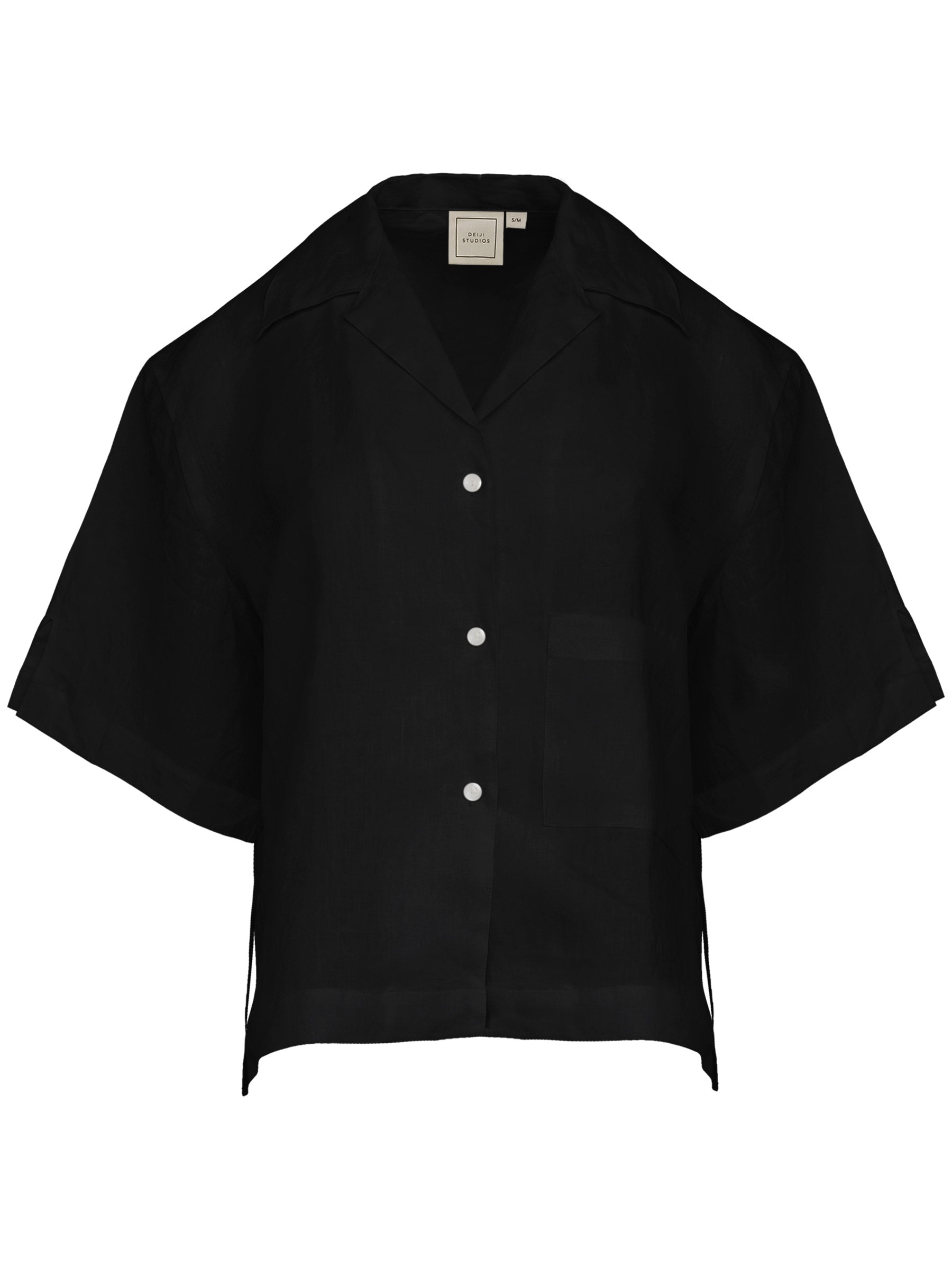 Deiji Studios | Short Sleeve Short Set in Deep Black | The UNDONE