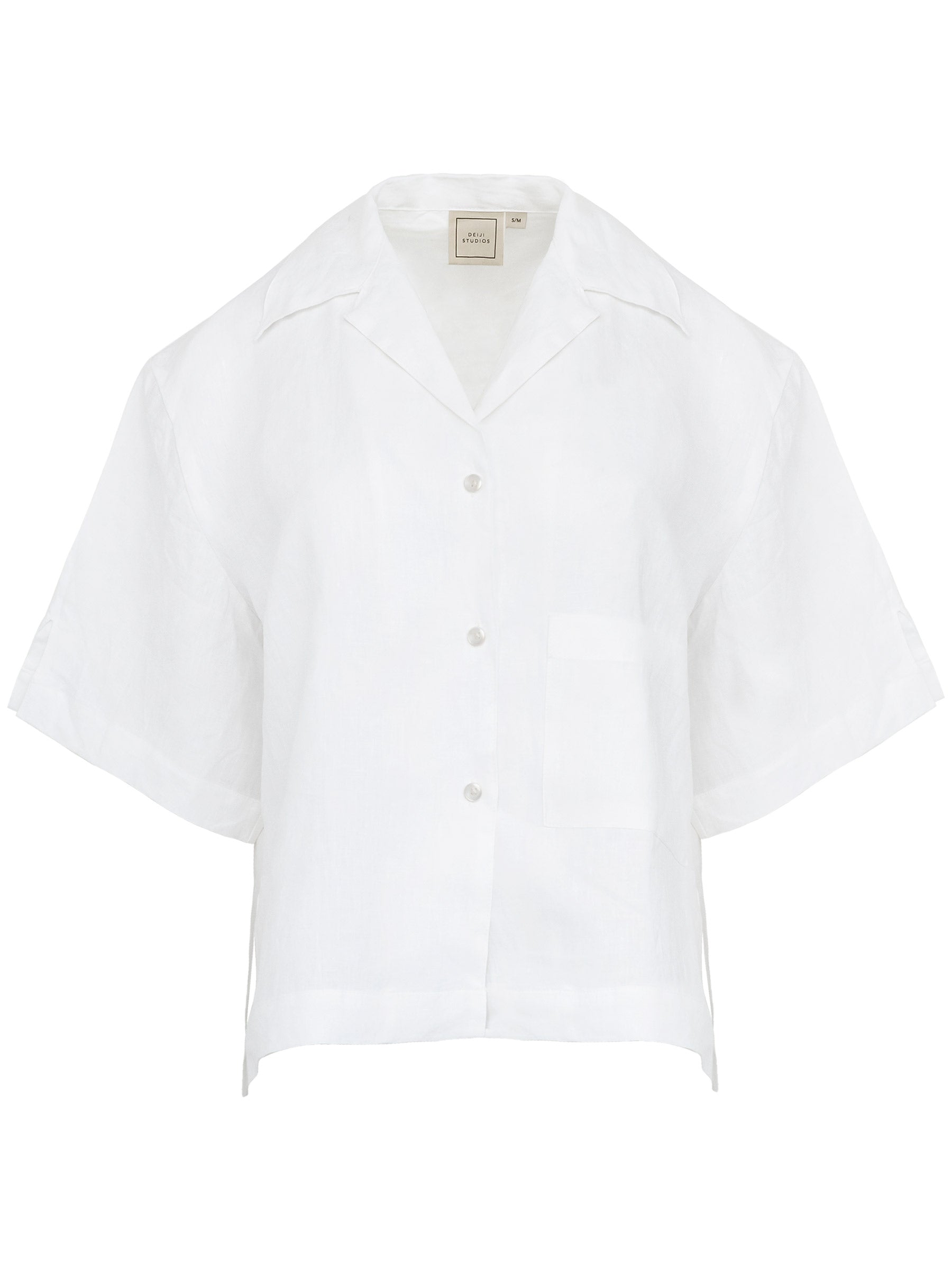 Deiji Studios | The 04 Linen Short Sleeve Short Set White | The UNDONE