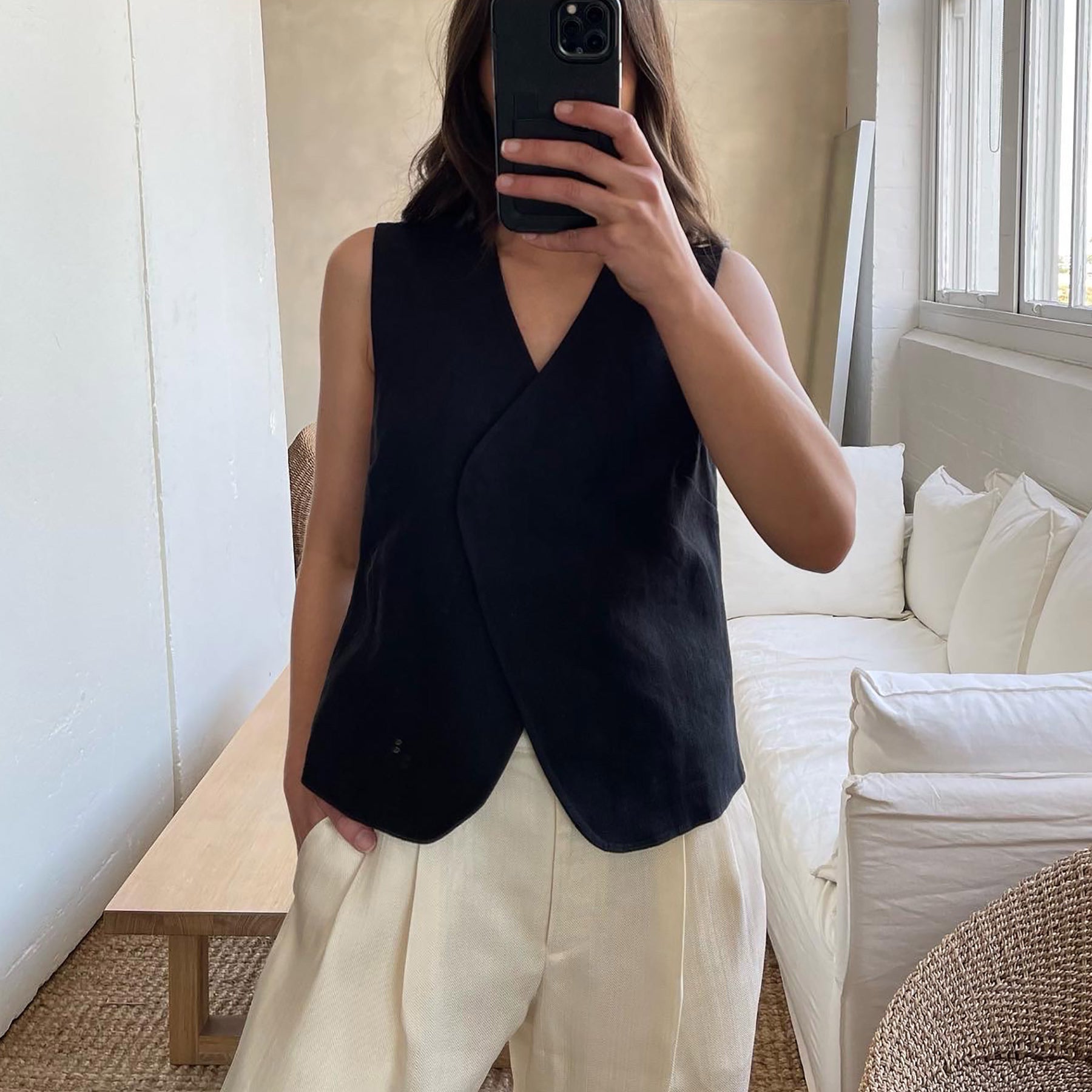 Marle black Percy waistcoat vest | The UNDONE