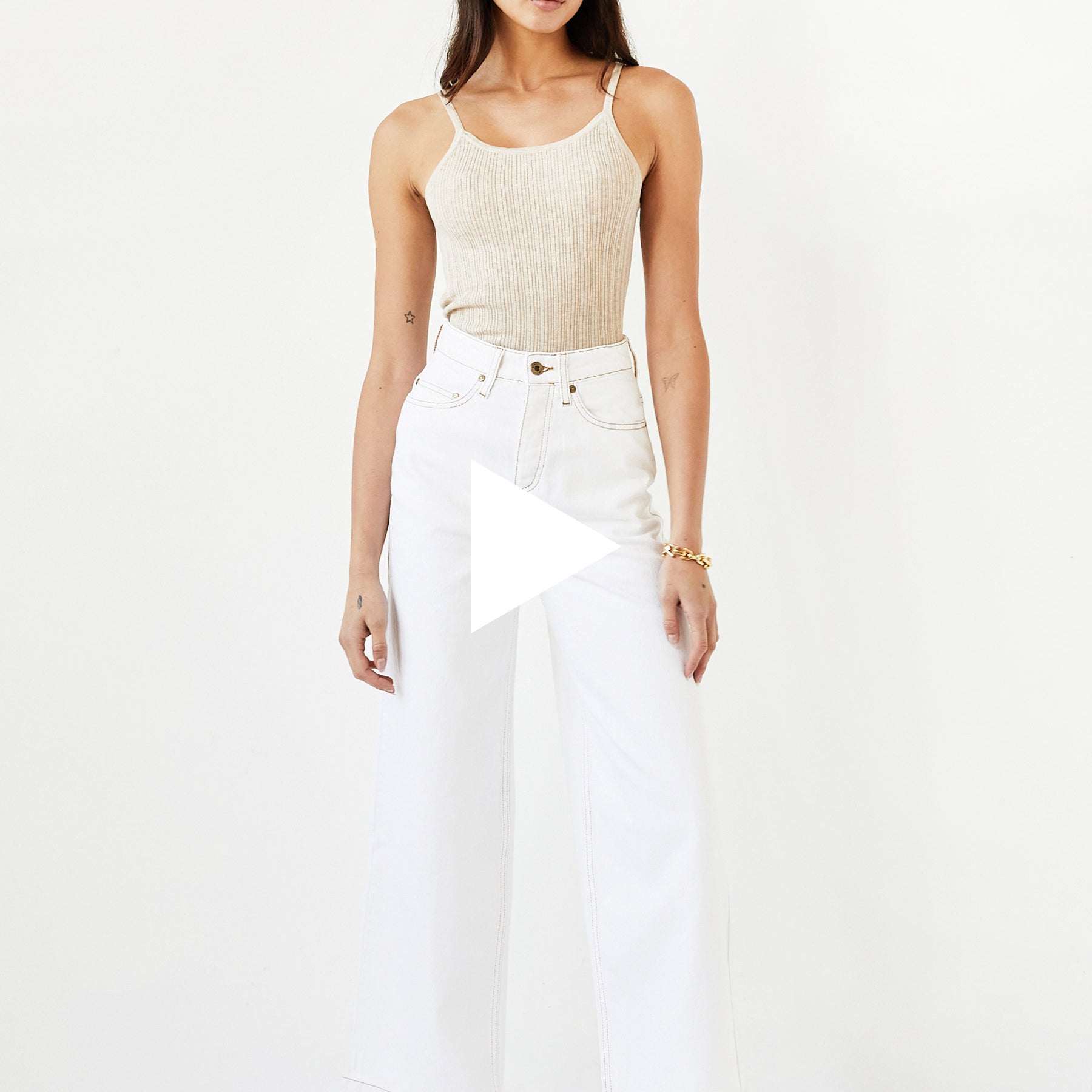 Sir The Label | Wide Leg Jean in White | The UNDONE