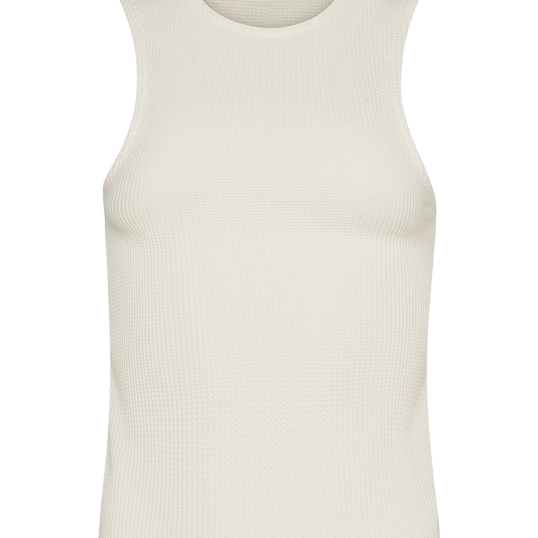 St. Agni | Eloy Waffle Tank Top in Ivory | The UNDONE