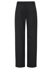 St. Agni | Pinstripe Tailored Trouser in Black | The UNDONE