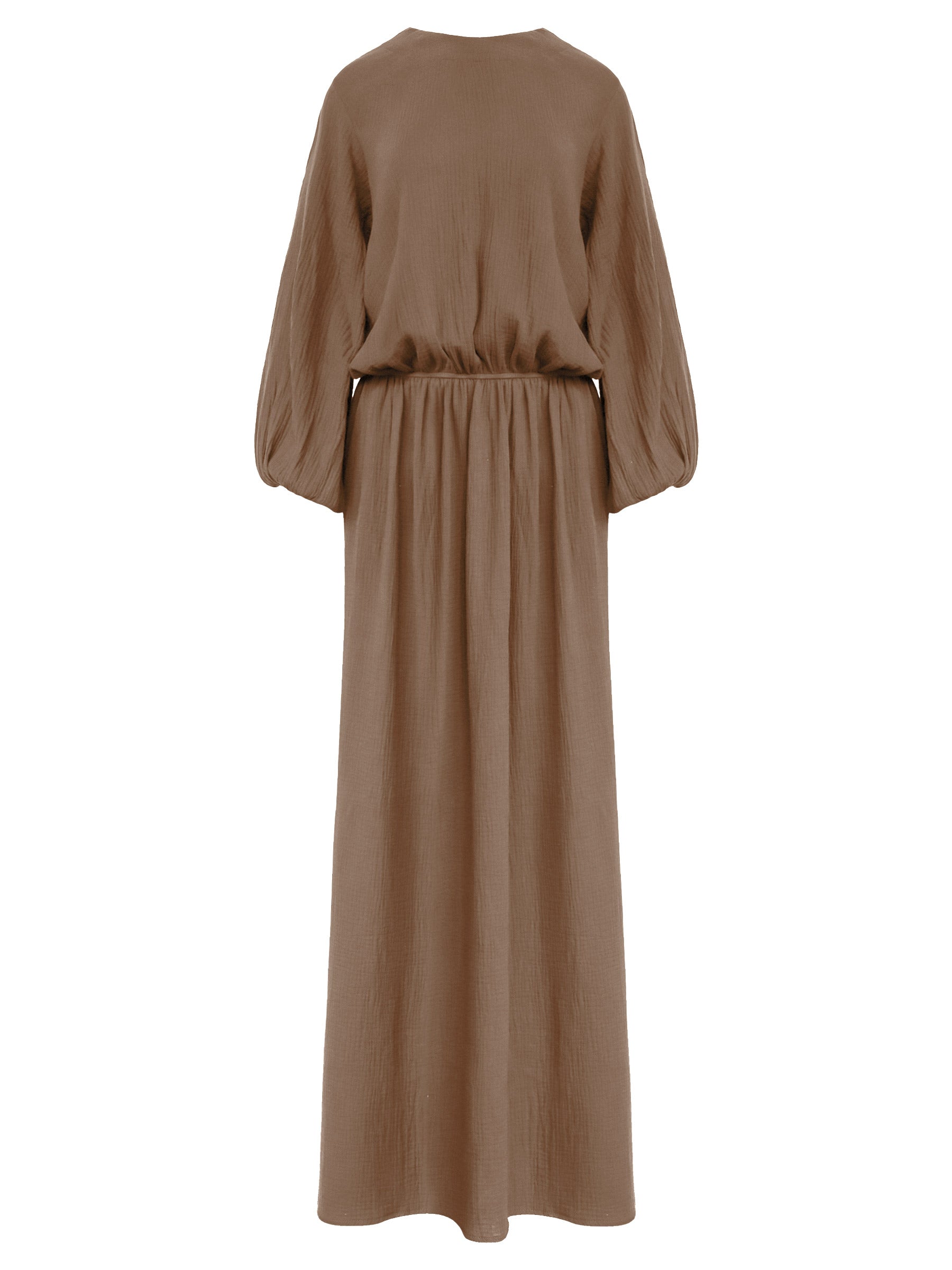 Albus Lumen Beige Floria Open Back Dress in Almond The UNDONE