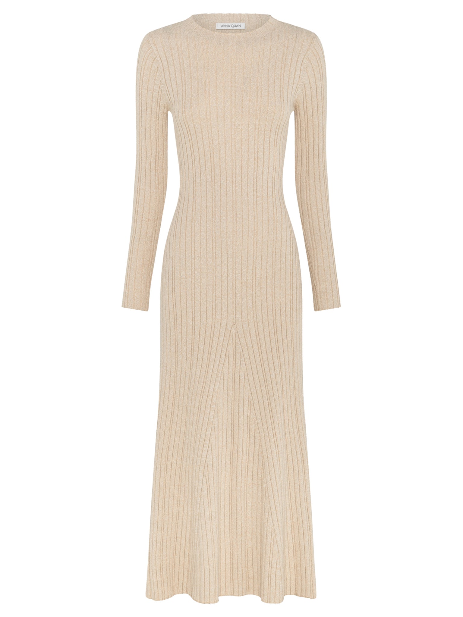 Anna Quan | Ana Long Sleeve Knit Dress in Beige Malt | The UNDONE by ...