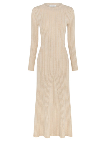 Anna Quan | Ana Long Sleeve Knit Dress in Beige Malt | The UNDONE by ...