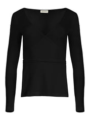 Arnsdorf | Misty Wrap Top in Black | The UNDONE