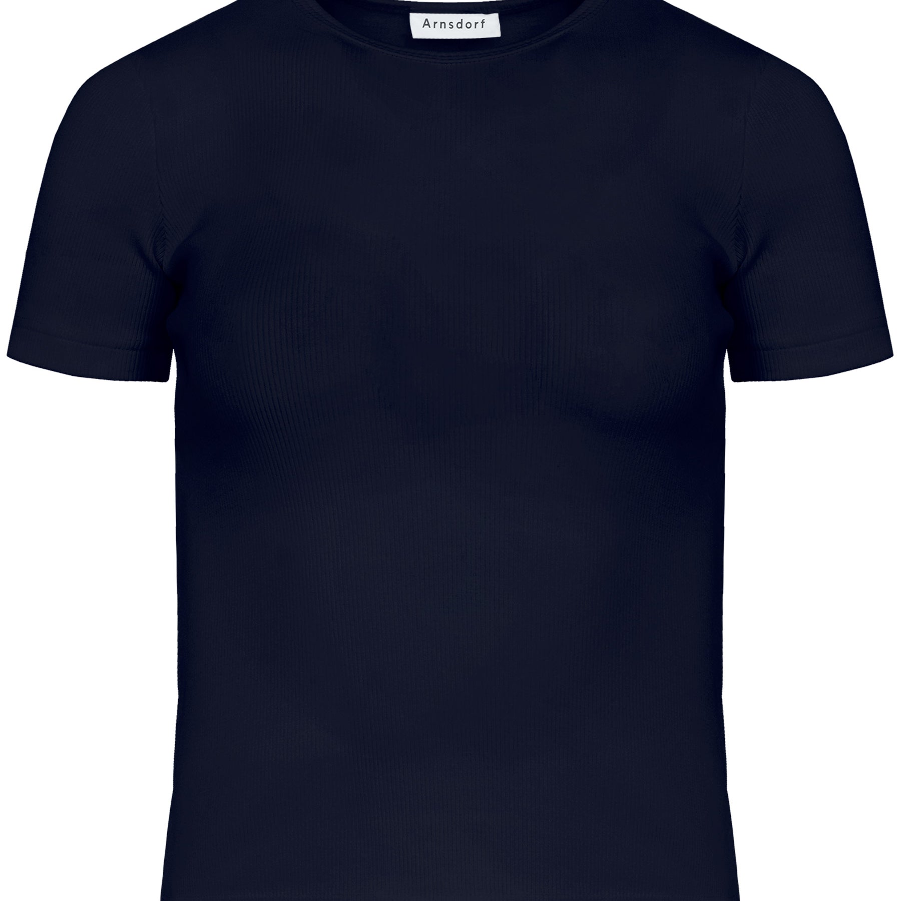 Arnsdorf | Navy Organic Fitted Rib Tee | The UNDONE