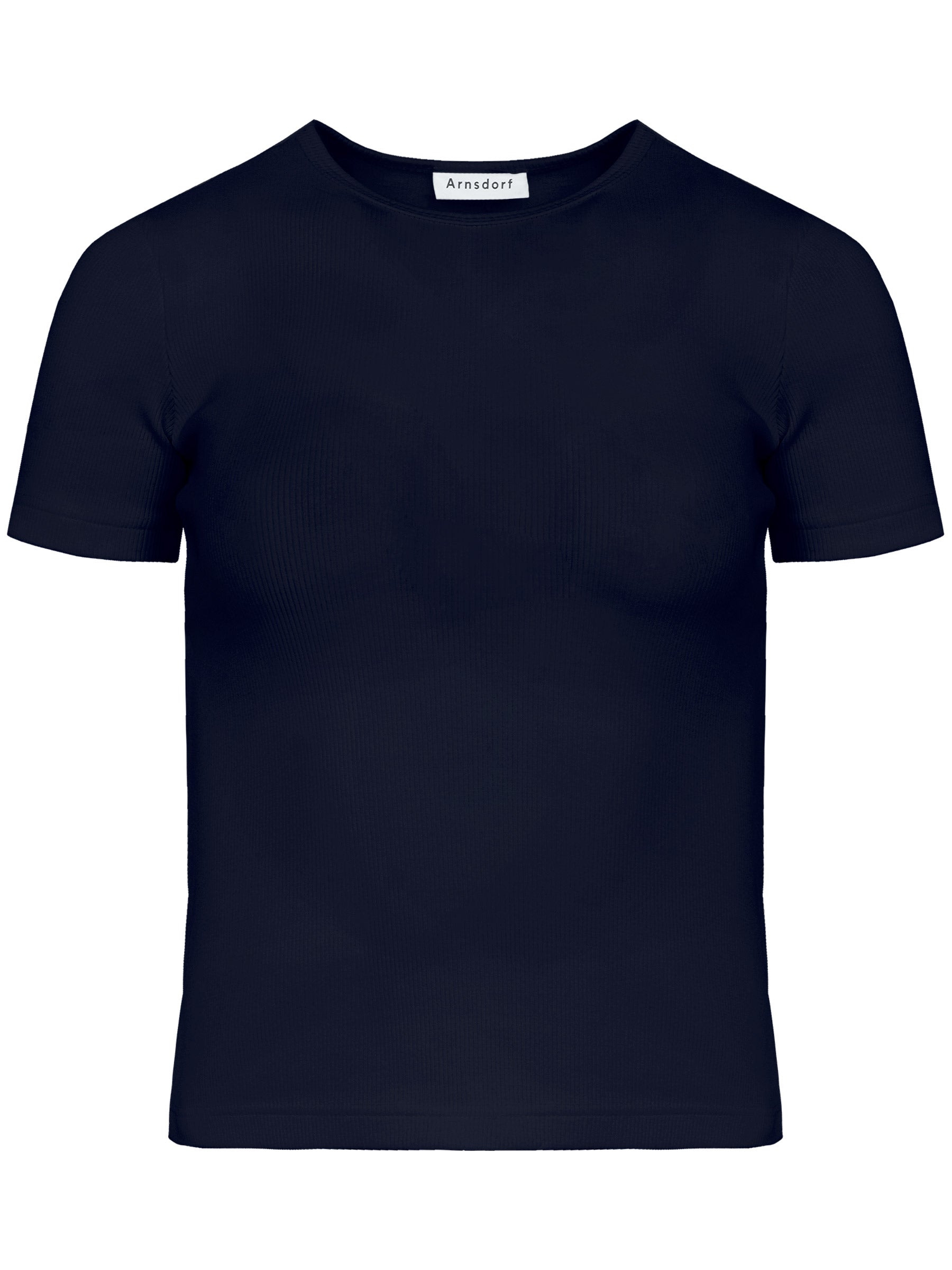 Arnsdorf | Navy Organic Fitted Rib Tee | The UNDONE