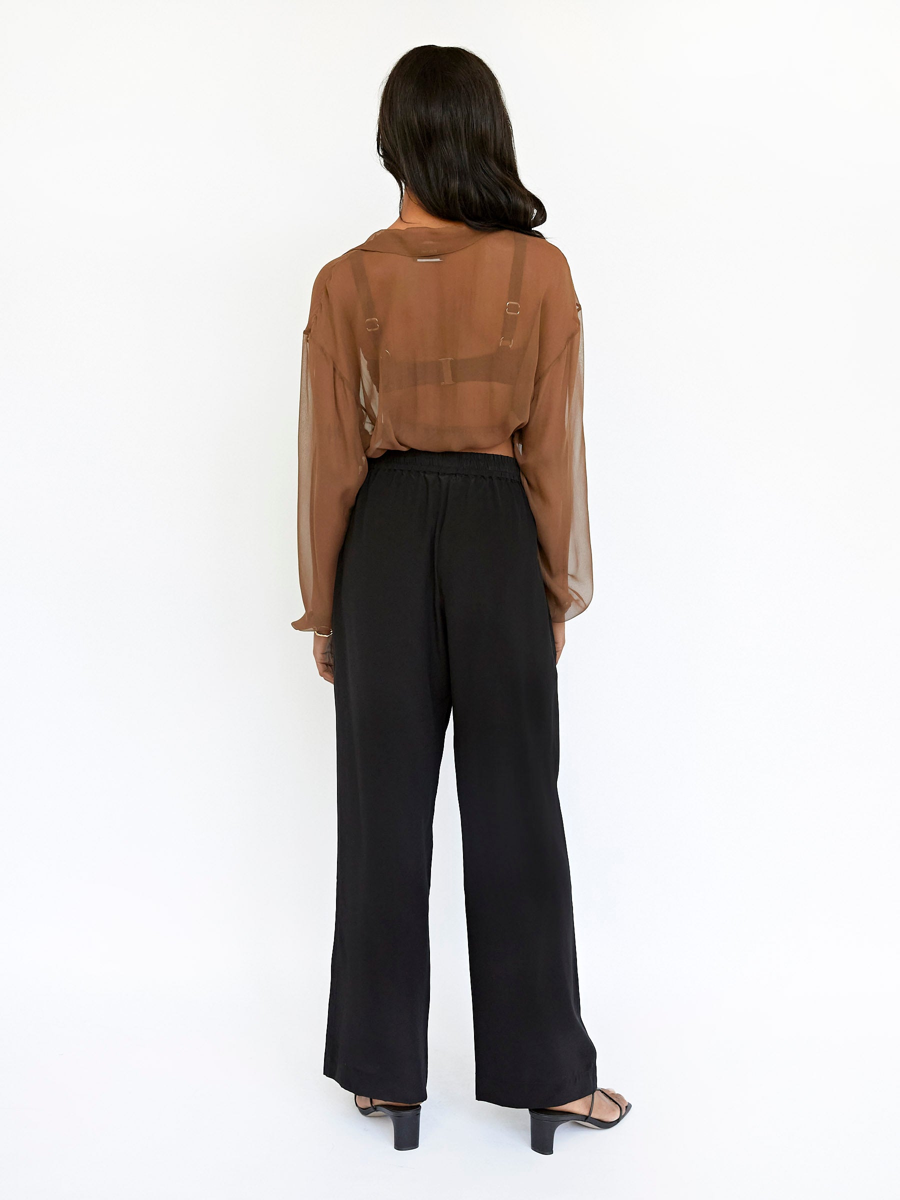 BEARE PARK | Silk Georgette Elastic Hem Blouse | The UNDONE