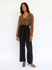 BEARE PARK | Silk Georgette Elastic Hem Blouse | The UNDONE