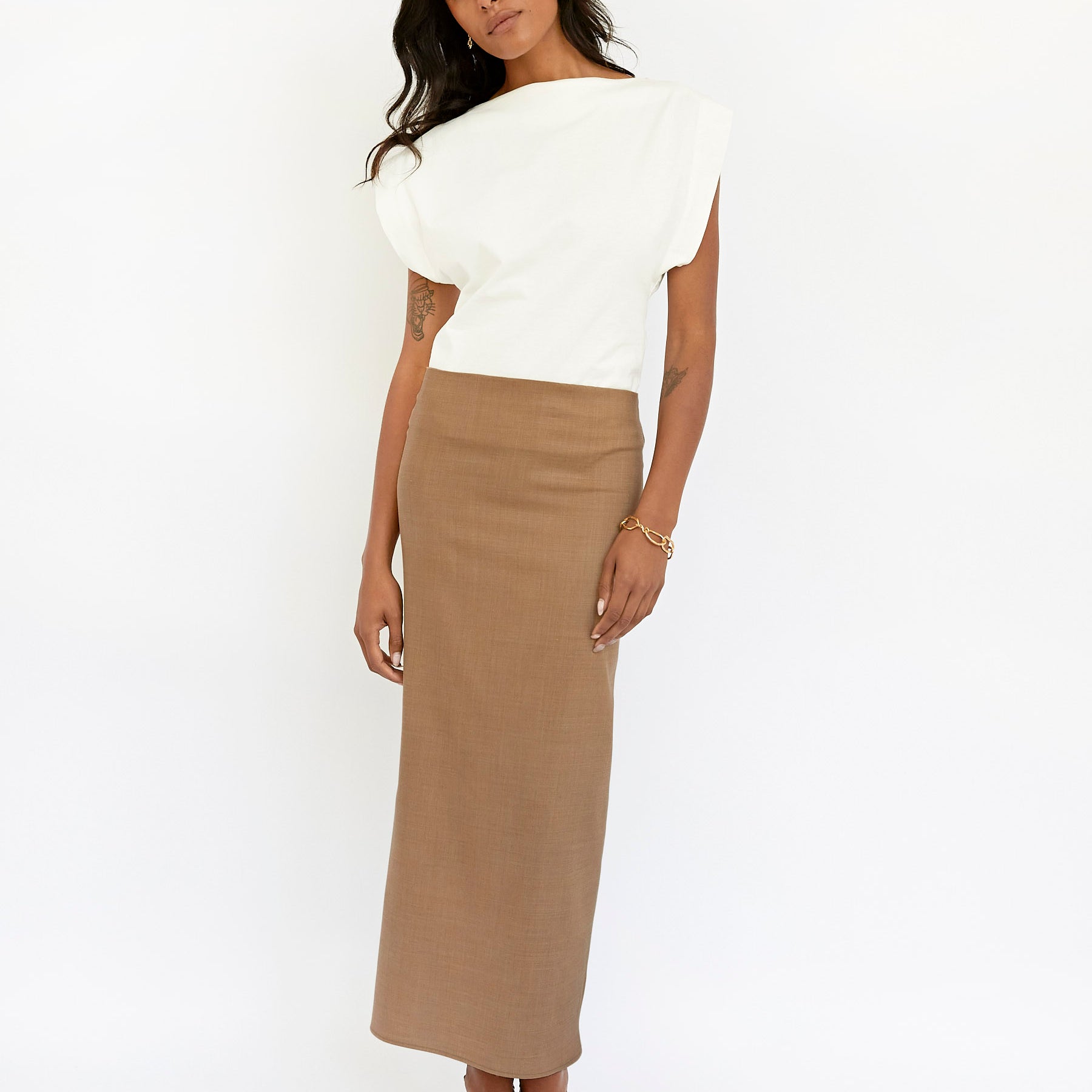 BEARE PARK | Wool Grosgrain Waist Skirt | The UNDONE