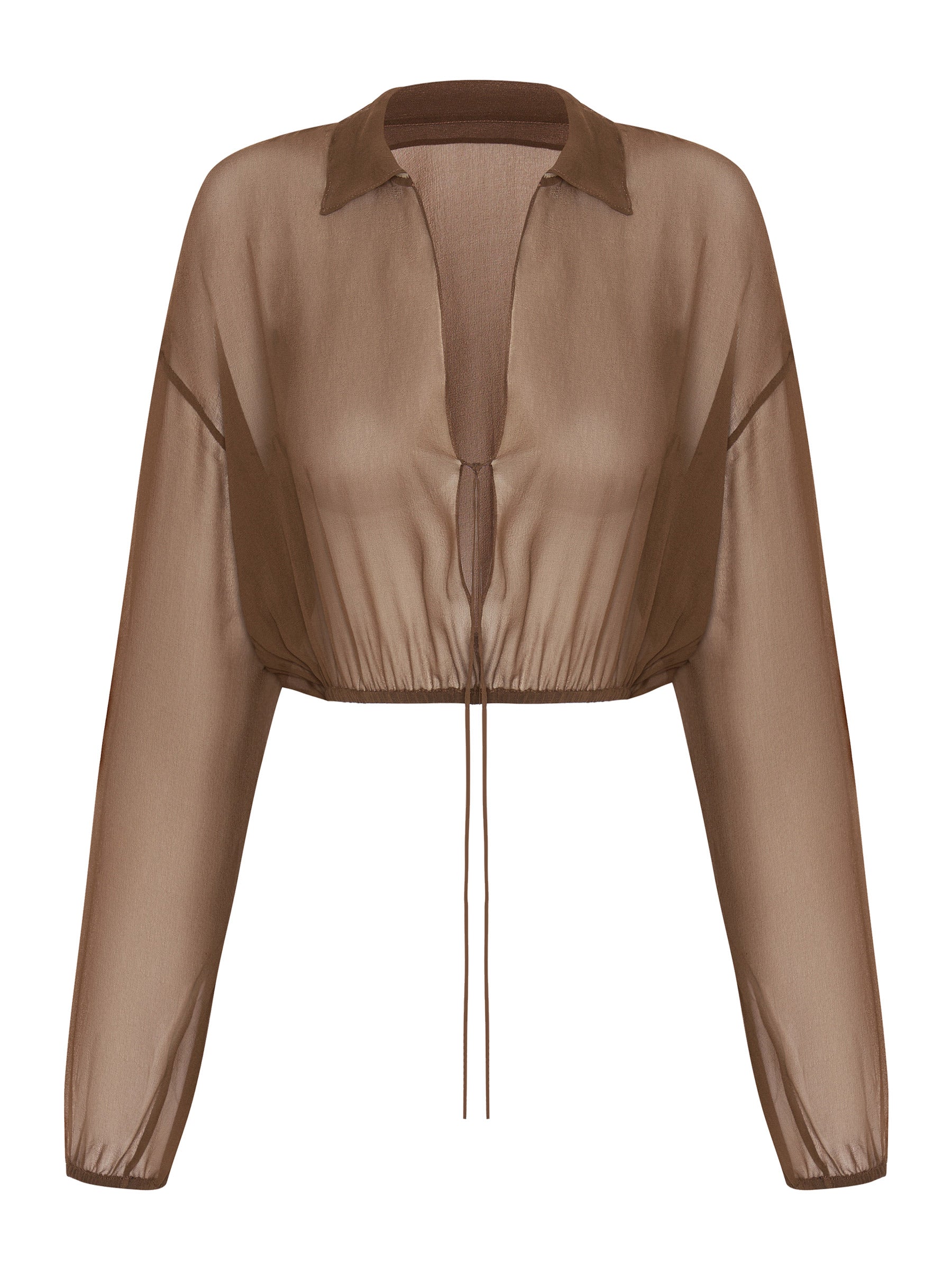 BEARE PARK | Silk Georgette Elastic Hem Blouse | The UNDONE