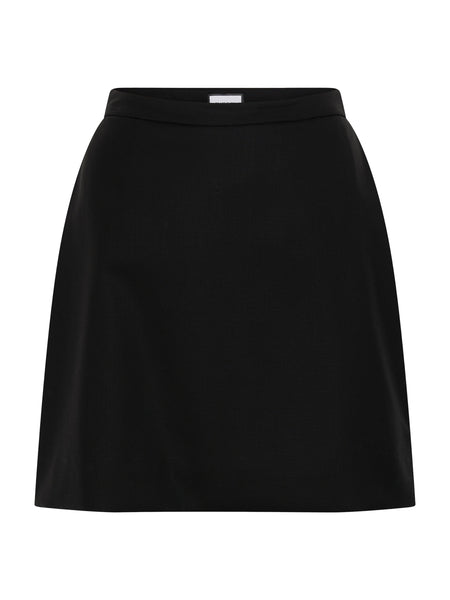 Black wool mini skirt designer shop