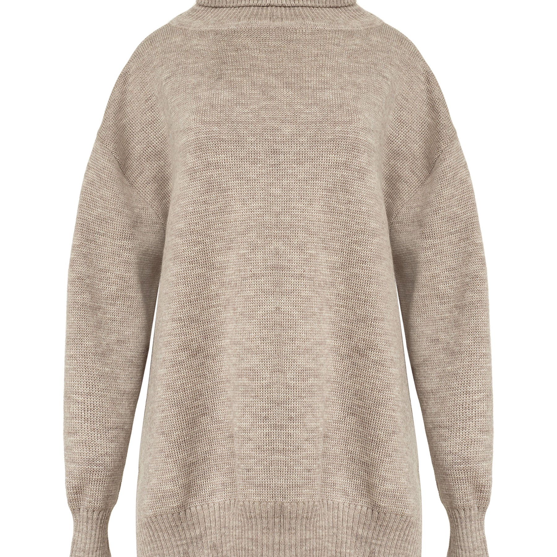 Arnsdorf | Beige Caro Rollneck Sweater | The UNDONE