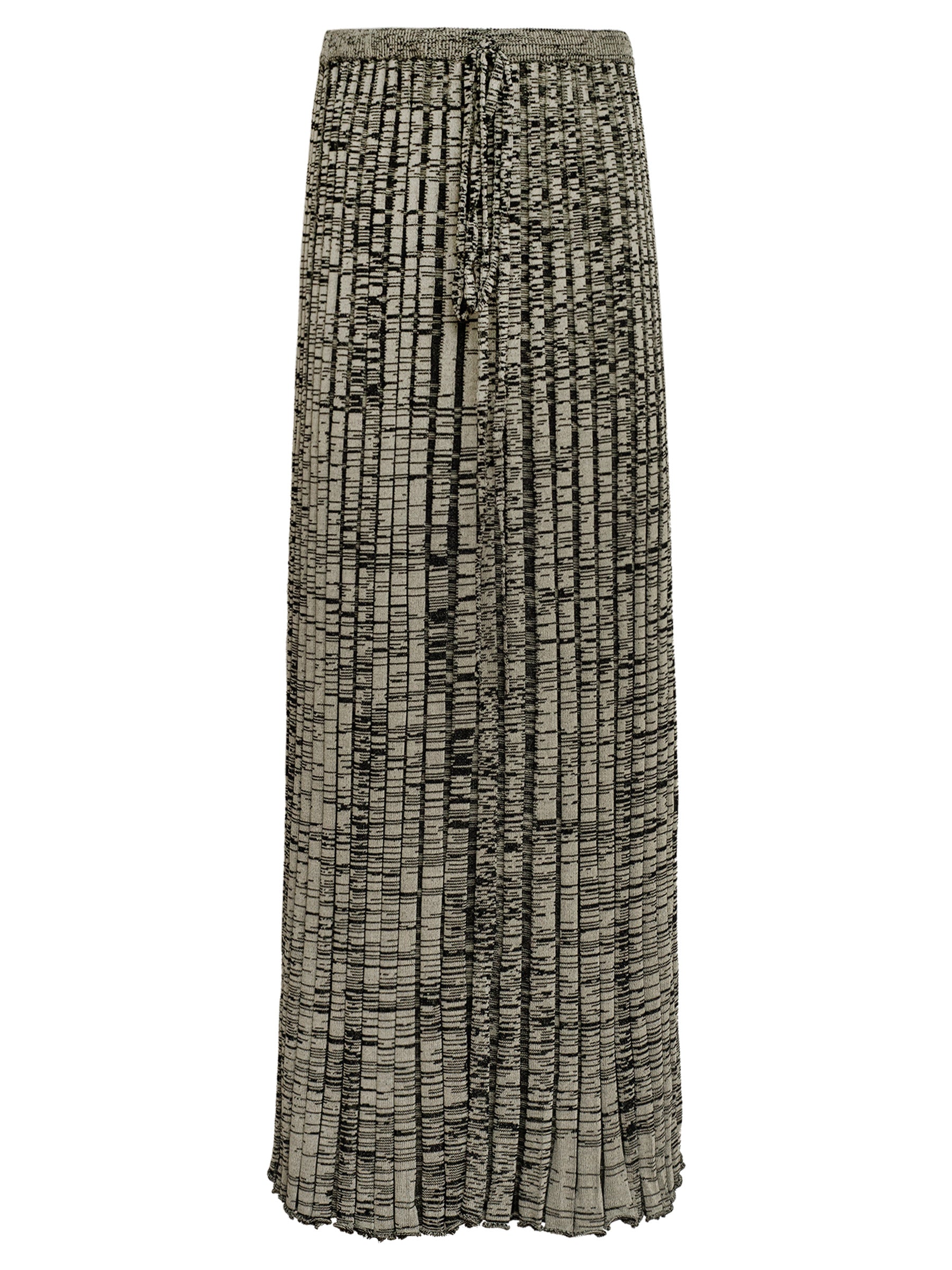 Christopher Esber | Bone and Black Pleated Knit Tie Skirt | The UNDONE