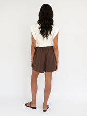 Deiji Studios | The Notes Short in Brown | The UNDONE