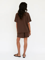 Deiji Studios | The Notes Short in Brown | The UNDONE