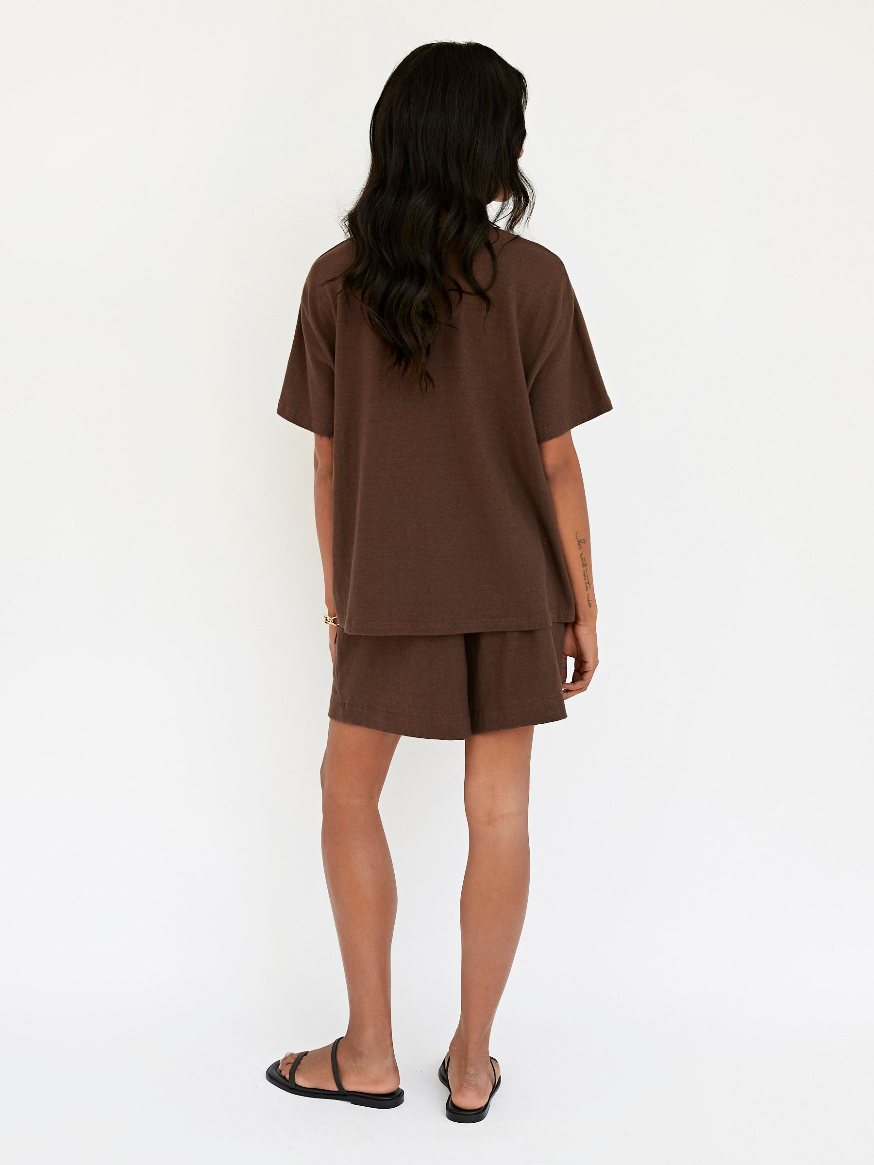 Deiji Studios | The Notes Short in Brown | The UNDONE